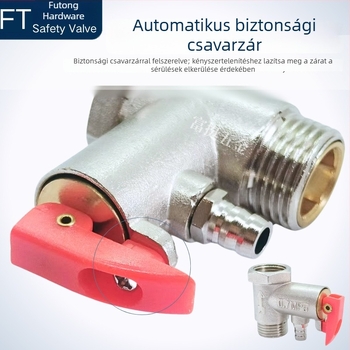 Sárgaréz szeleptest, 125 g, Midea elektromos bojlerhez — biztonsági szelep, visszafolyás-szelep és nyomáscsökkentő szelep
