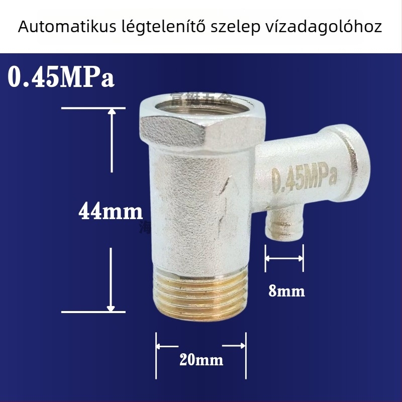 Réz ötvözetből készült állítható biztonsági szelep kiegészítőkkel, nyomáscsökkentő szelep
