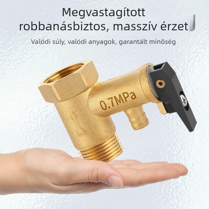 Réz anyagú nyomáscsökkentő szelep melegvíz-bojlerekhez, biztonsági szelep, egyirányú ellenőrző szelep