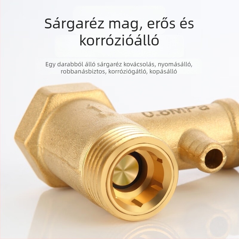Réz anyagú nyomáscsökkentő szelep melegvíz-bojlerekhez, biztonsági szelep, egyirányú ellenőrző szelep