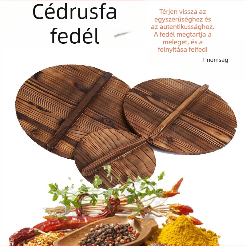 Fenyőfa edényfedél, 18 cm, koromszínű, retro stílus
