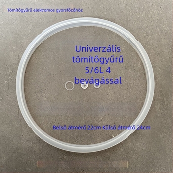 Tömítésgyűrű elektromos nyomásfőző edényhez, 5L/6L, szilikon-gumi, univerzális
