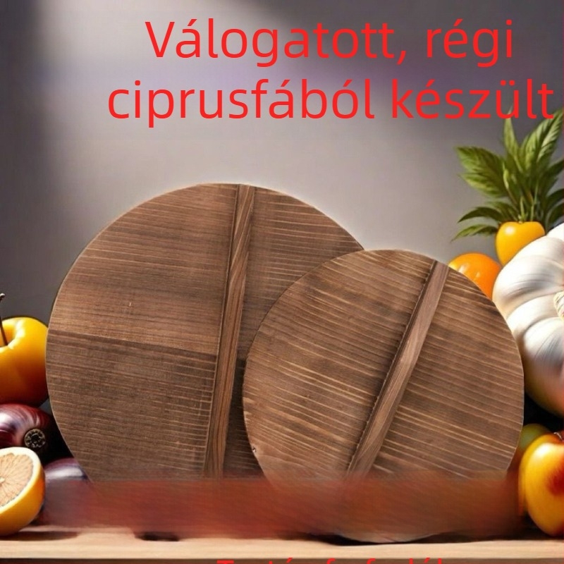 Kézzel készített fenyőfa edényfedő háztartási használatra, kerek wokfedő, nagy edényfedő