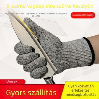 Good Helper 13-gauge öt szintű védő munkakesztyűk kertészkedéshez, autójavításhoz és más feladatokhoz, vágásálló és kopásálló