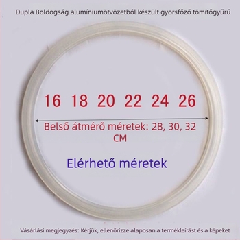 Silikon tömítőgyűrűk nyomásfőzőhöz, kettős piros gyűrűk