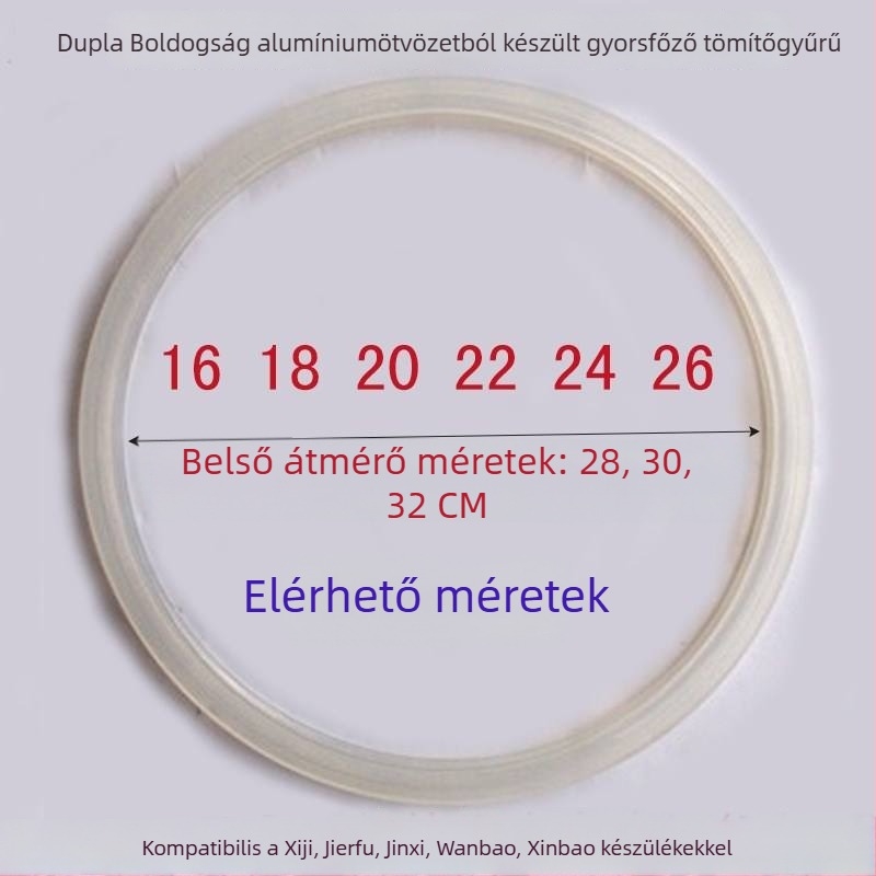 Silikon tömítőgyűrűk nyomásfőzőhöz, kettős piros gyűrűk