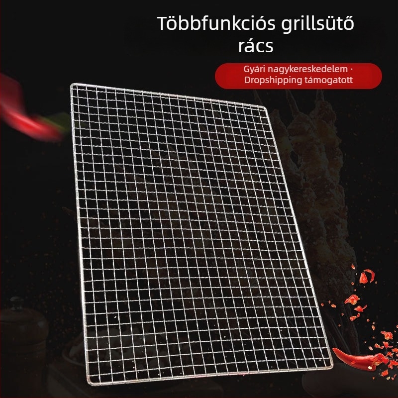 Többfunkciós galvanizált téglalap alakú grillsütő háló kültéri használatra