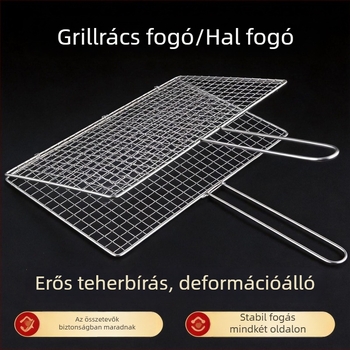 Grillhalhoz halháló csipesz, rozsdamentes acél 304, alapvető BBQ eszköz