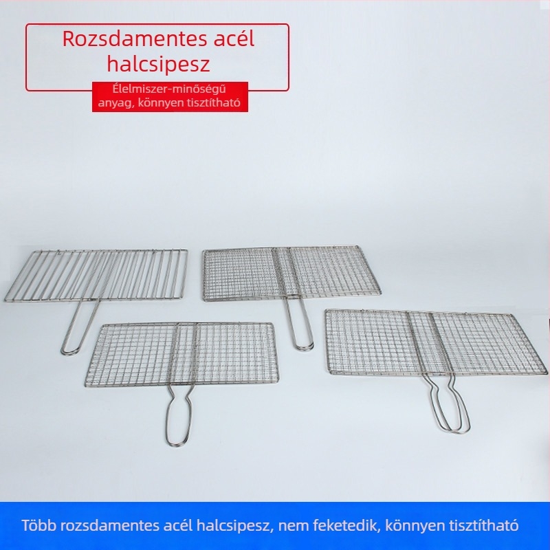 Love the Best elektroplatt grill klipek rozsdamentes acélból – hal, zöldség és hús klippek, burger klip és grill háló