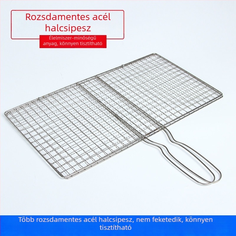 Love the Best elektroplatt grill klipek rozsdamentes acélból – hal, zöldség és hús klippek, burger klip és grill háló