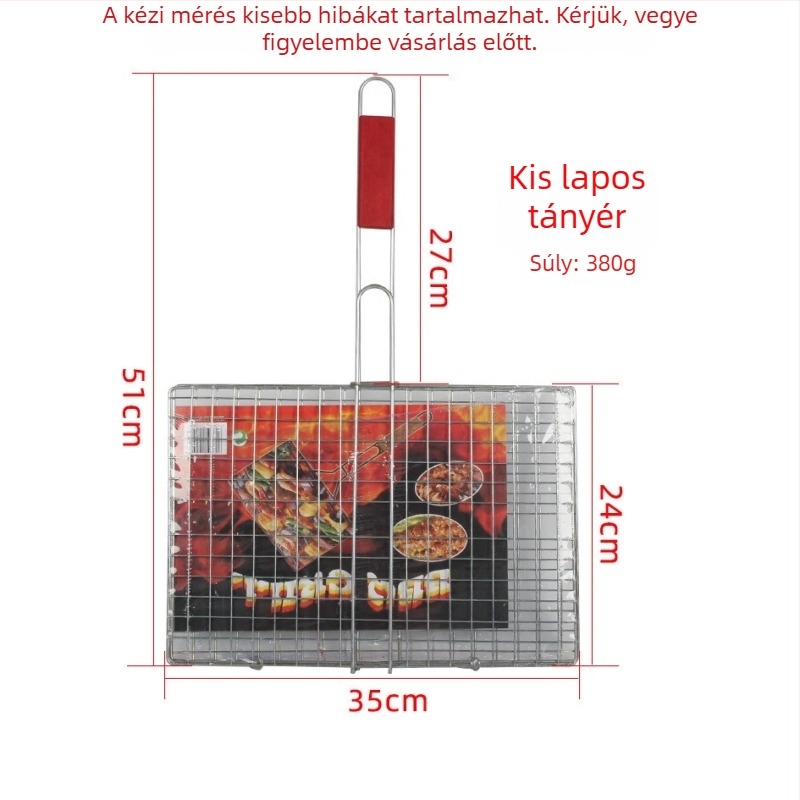 Barbecue grill klipek készlet – hal klipek, kenyér klipek és hamburger klipek, négyszögletes vas grill eszközök