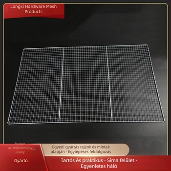 50x80 cm grillháló alacsony széntartalmú acélból, hideg galvanizált, rolóháló, barbecue üzleteknek és piknikekhez