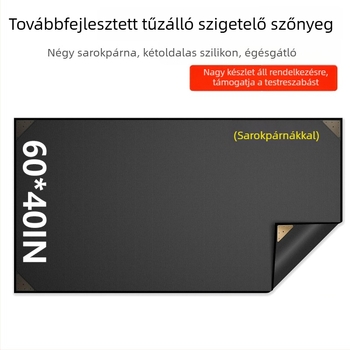 Új kültéri szilikon grill-mat, 60x40 hüvelyk, nem görgő, tűzálló és olajálló, teraszra és gyepre, hőálló alátét.