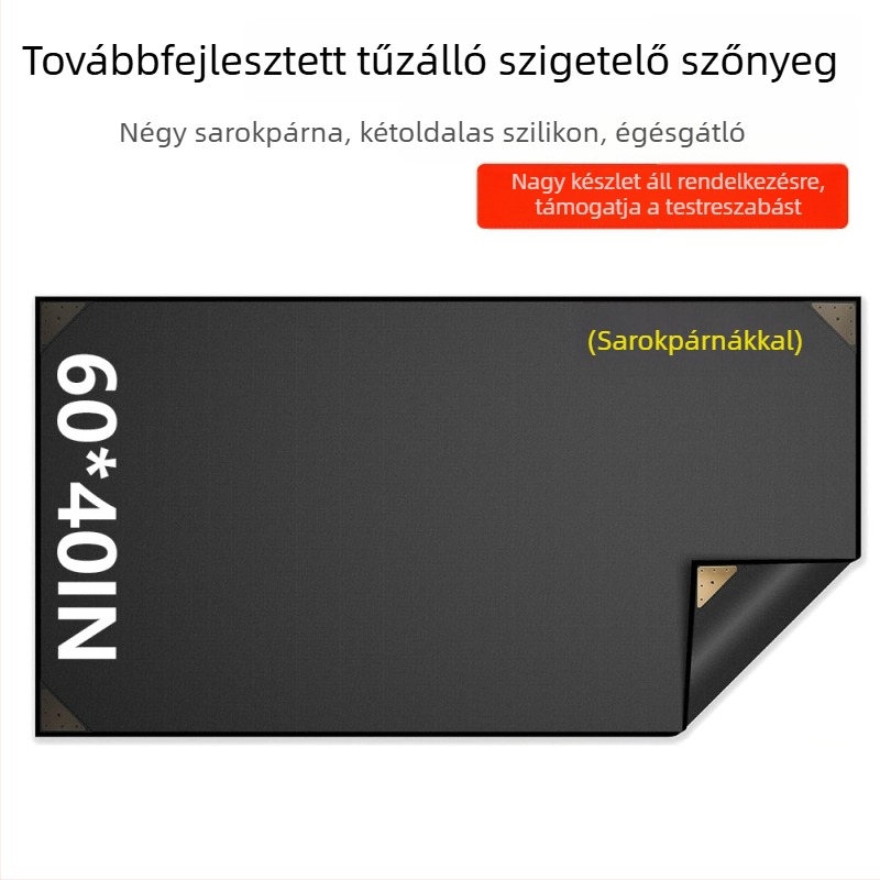 Új kültéri szilikon grill-mat, 60x40 hüvelyk, nem görgő, tűzálló és olajálló, teraszra és gyepre, hőálló alátét.
