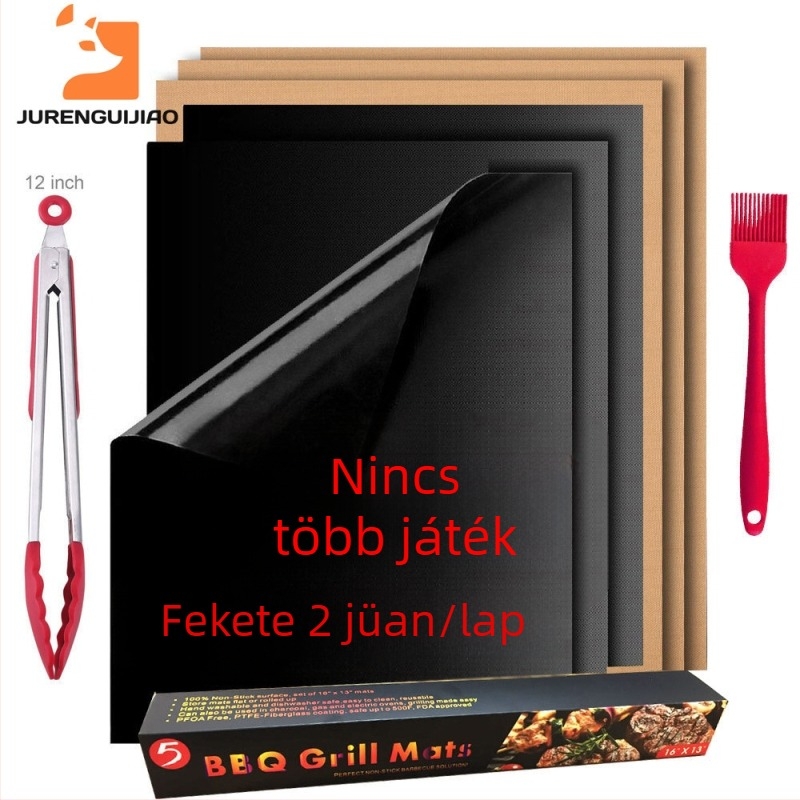 Magas hőmérsékletnek ellenálló grill-matt, tapadásmentes, üvegszálas, teflon, hordozható