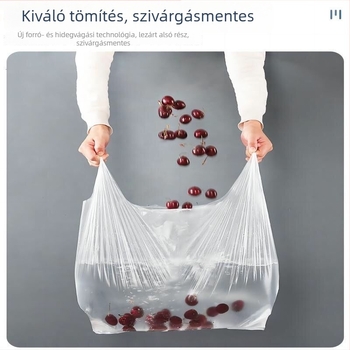 Fehér egyszer használatos átlátszó műanyag zacskók élelmiszer-kiszállításhoz