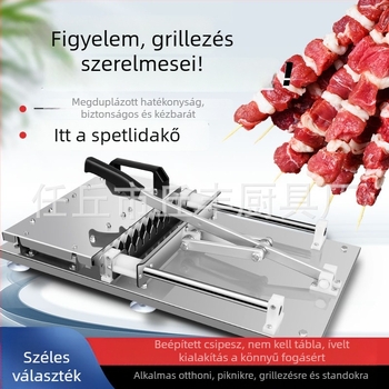 Rozsdamentes acél BBQ nyárs behúzó gép bárányhúshoz, kereskedelmi használatra