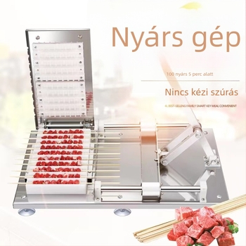 Rozsdamentes acél BBQ nyárs behúzó gép bárányhúshoz, kereskedelmi használatra