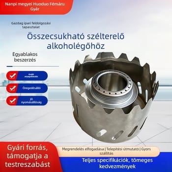 Kivehető rozsdamentes acél szélvédő kemping tűzhelyhez