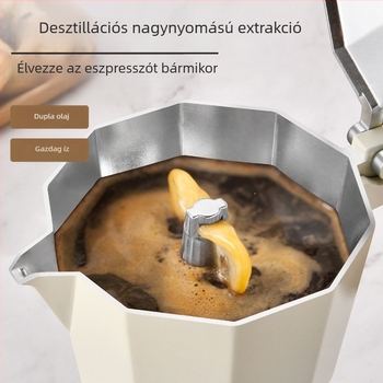 Megvastított olasz stílusú nyolcszögletű moka kávéfőző, háztartási használatra, kézzel készített kávé, logóval testreszabható