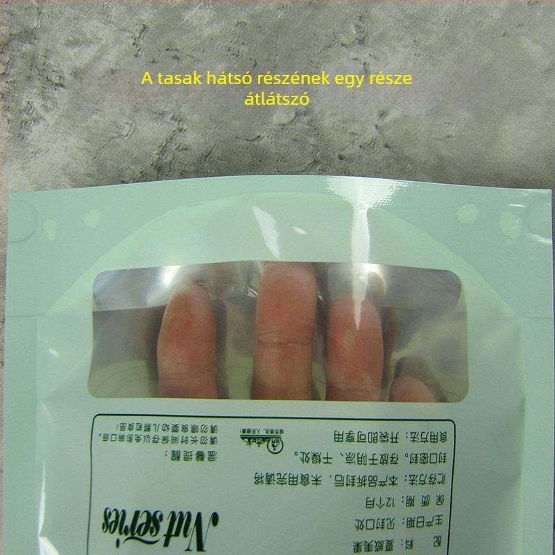 Makadámiadió csomagoló zacskó 250 g/500 g, zipzáros műanyag zacskó nassolnivalókhoz