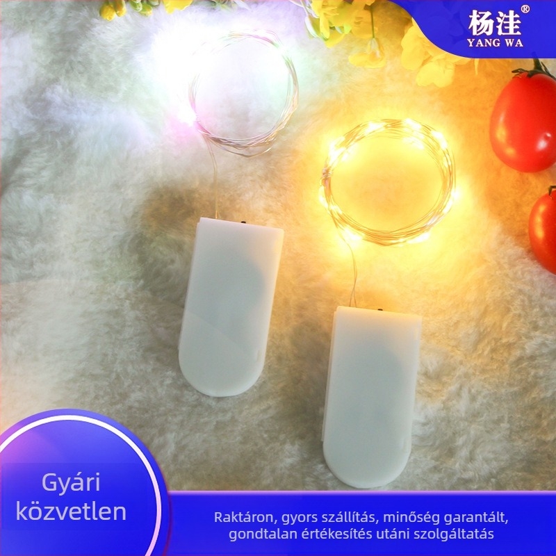 Csavarmentes gomb LED fényfüzér, dekoratív ajándékdoboz, karácsonyi virágmotívummal