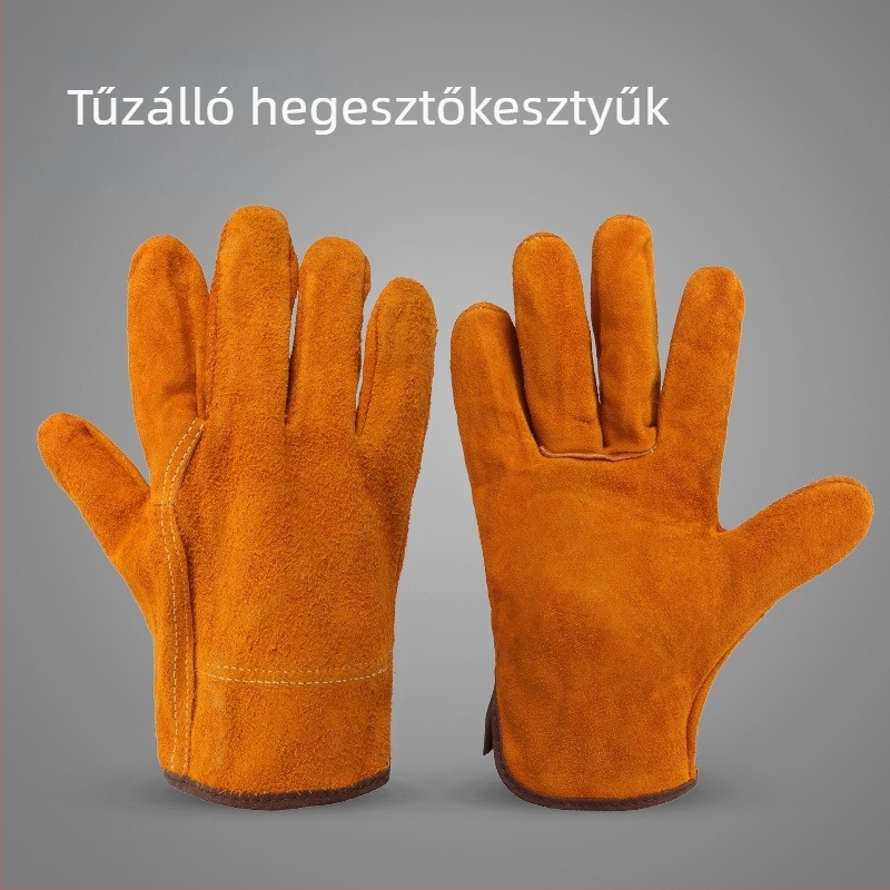 Két réteg marhabőrből készült hegesztő kesztyű TIG és MIG hegesztéshez