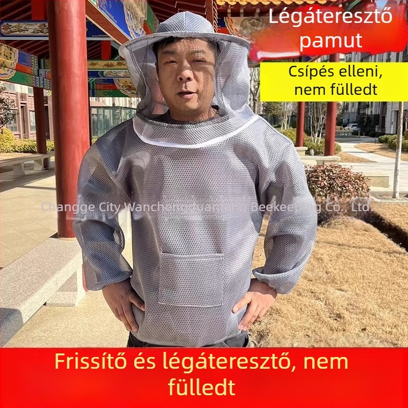 3D légáteresztő féltestes méhészkabát, csípésvédő