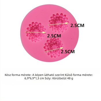 Új folyékony szilikon sütőforma három tobozvirág alakú – fondánhoz, tortadíszítéshez és DIY csokoládéformához