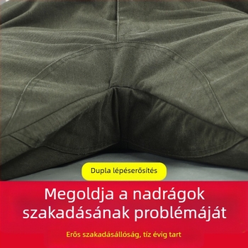 Férfi pamut munkanadrág extra béléssel, egyenes szabású, strapabíró hegesztéshez