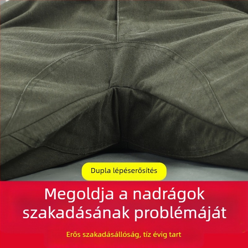 Férfi pamut munkanadrág extra béléssel, egyenes szabású, strapabíró hegesztéshez