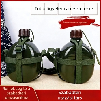 Retro alumínium sportos víz-palack kültéri használatra, hordozható, nagy kapacitású, túrákhoz, kempingezéshez és diákoknak