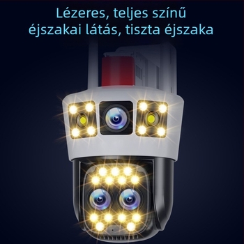 4G napenergiával működő megfigyelő kamera, 360° lefedettség, beltéri és kültéri használat, éjszakai látás, mobil megtekintés