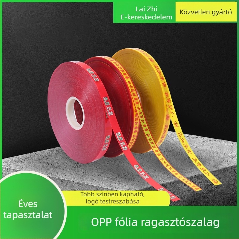 OPP film heveder automata csomagoláshoz, ragasztó nélküli forró olvasztó heveder, átlátszó film szalag, műanyag