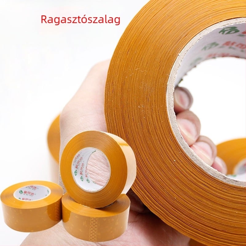 Beige csomagoló szalag, 55 mm szélesség, 50 mm vastagság, 200 yd hosszúság, erős tapadás