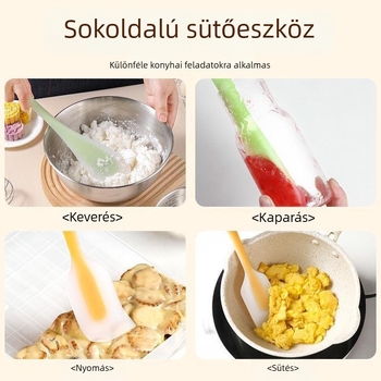 Hőálló integrált szilikon spatula kaparóval a sütéshez