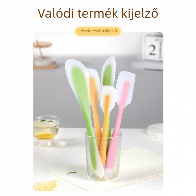 Hőálló integrált szilikon spatula kaparóval a sütéshez