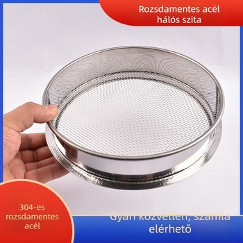 304 rozsdamentes acél szita, háló 10–60 cm, szem 1–2300 tartományban, liszt és por szitálására