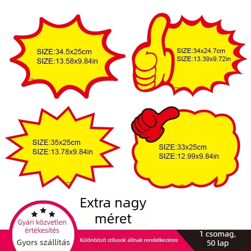 Robbanó matrica és árcédula papír szupermarketekhez