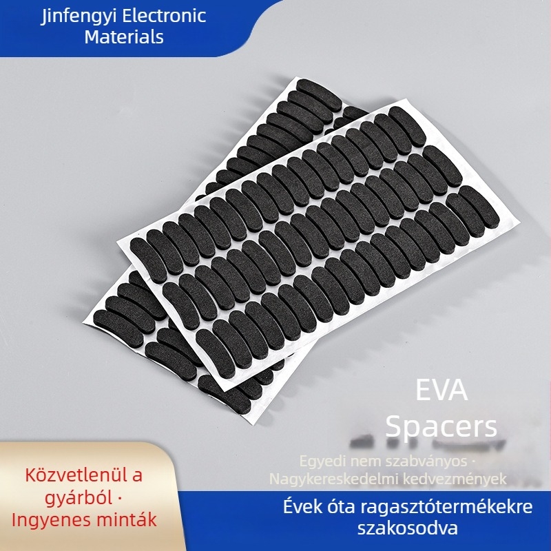 Öntapadós EVA univerzális talpbetét, csúszásmentes és rezgéscsillapító, bútorok és asztalok alá, fekete tömítő párna