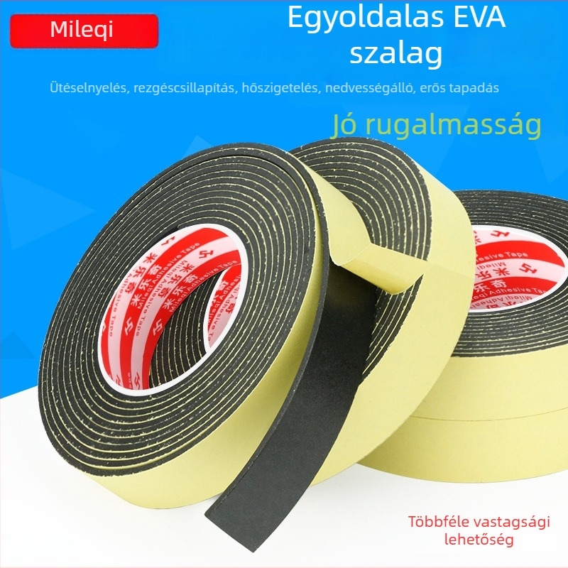 Miloch EVA habos tömítőszalag, egyoldalas, ablakokhoz, ütésvédelmi, hang- és hőszigetelési funkciók, vízálló; szélesség 10–50 mm, hossz 5–10 m, vastagság 1–3 mm