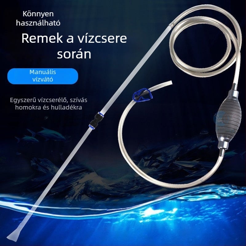 Kétkaros akvárium vízcsere rendszer kézi kavicstisztítóval és szívócsővel