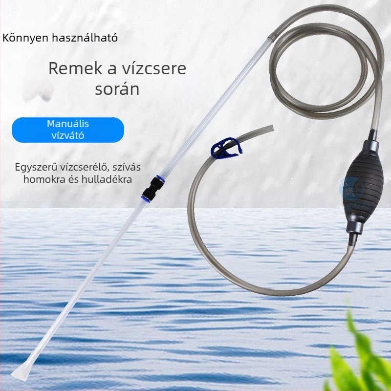 Kétkaros akvárium vízcsere rendszer kézi kavicstisztítóval és szívócsővel