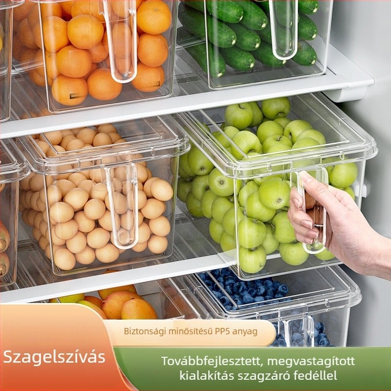Élelmiszerbiztonsági minőségű hűtőszekrény-tároló doboz – konyhai rendező zöldségek, galuska és tojások, fagyasztásra