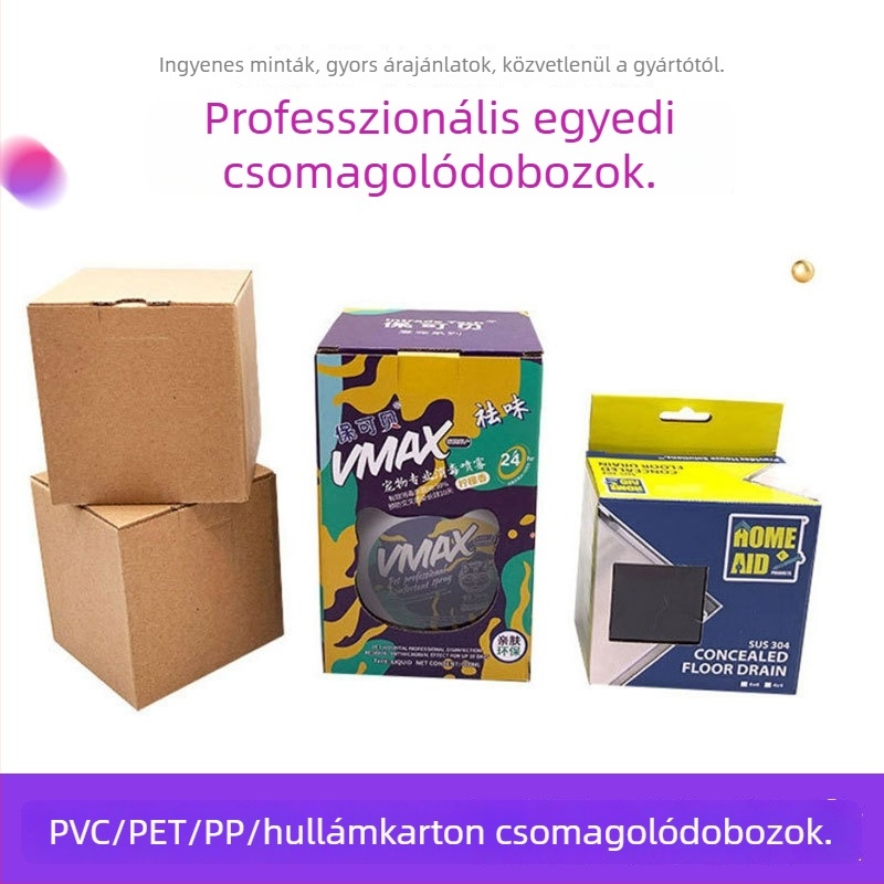 Színes nyomtatású hajtogatott Kraftpapír doboz, háromrétegű hullámkarton ajándékdoboz ablakkal és zárható alappal