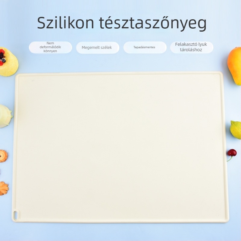 Élelmiszer-minőségű szilikon dagasztó és nyújtó matrac mérőskálával, extra vastag és nagy, csúszásmentes felület, tészta dagasztásához, nyújtáshoz és sütéshez