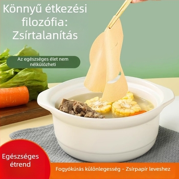 Élelmiszer-minőségű olajfelszívó papír, kifejezetten levesekhez, főzéshez és pároláshoz; olaj eltávolító szűrőpapír