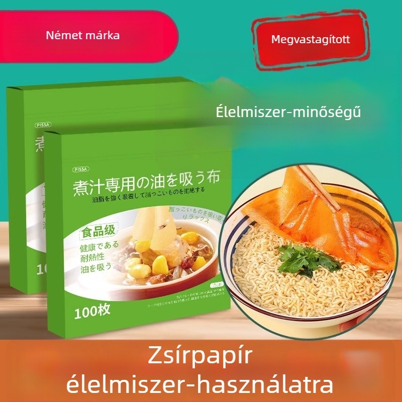 Élelmiszer-minőségű olajfelszívó papír, kifejezetten levesekhez, főzéshez és pároláshoz; olaj eltávolító szűrőpapír