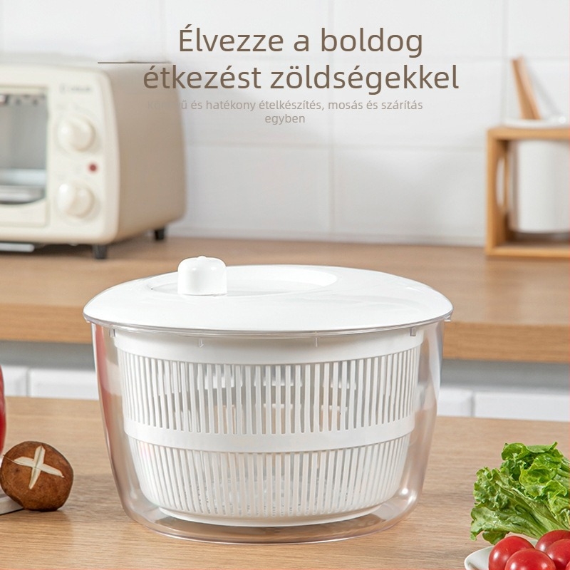 Többfunkciós gyümölcs- és zöldségdehidratáló, saláta mosómedencével és forgó lefolyókosárral