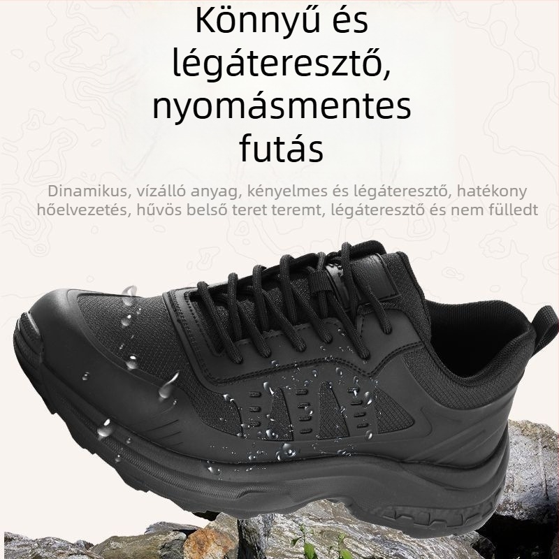 Férfiaknak tervezett katonai stílusú túracipő, kültéri túrákhoz és hegymászáshoz, perforációálló